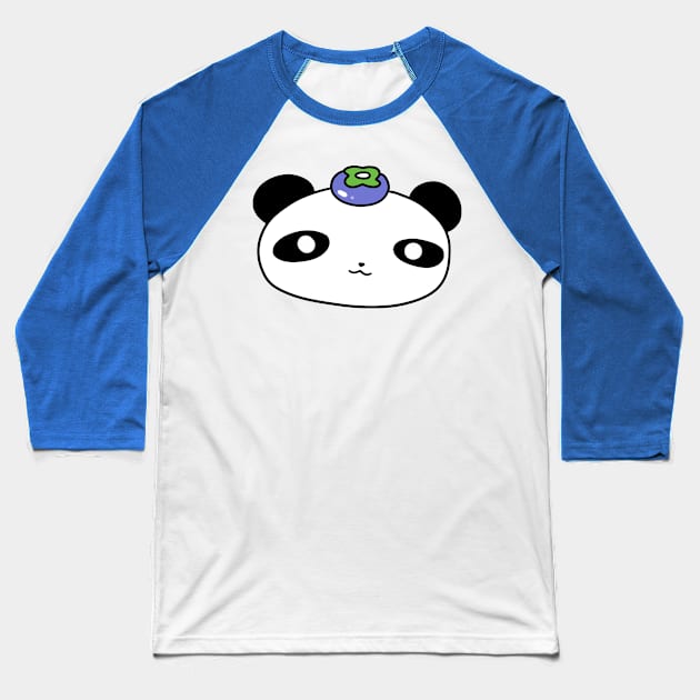 Blueberry Panda Face Baseball T-Shirt by saradaboru